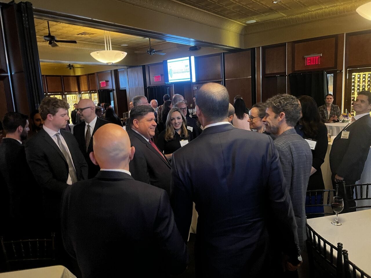 Illinois Governor JB Pritzker greets EV Industry Day 2024 attendees. Photo courtesy of IMEC Illinois.