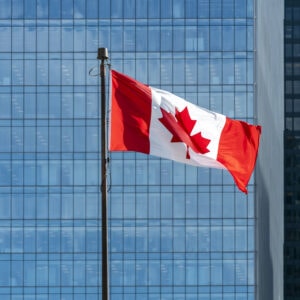 Canadian flag waving on the wind Canadian flag waving on the wind