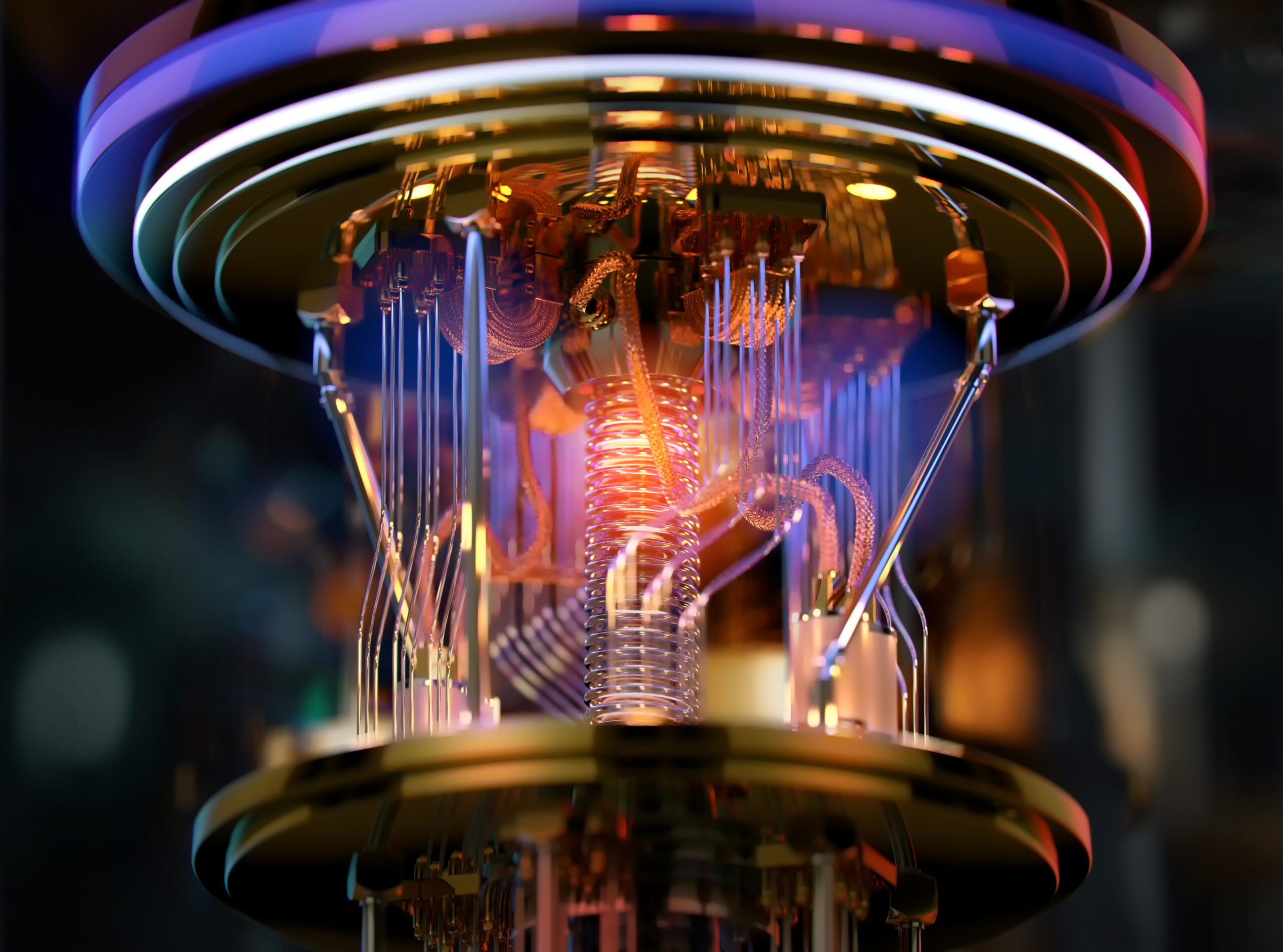 Quantum,Computer,Processor,With,Superconducting,Circuits,And,Wiring,Inside,A