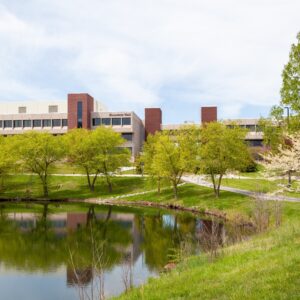 Founders,And,Alumni,Hall,Overlooking,A,Pound,On,The,Edwardsville